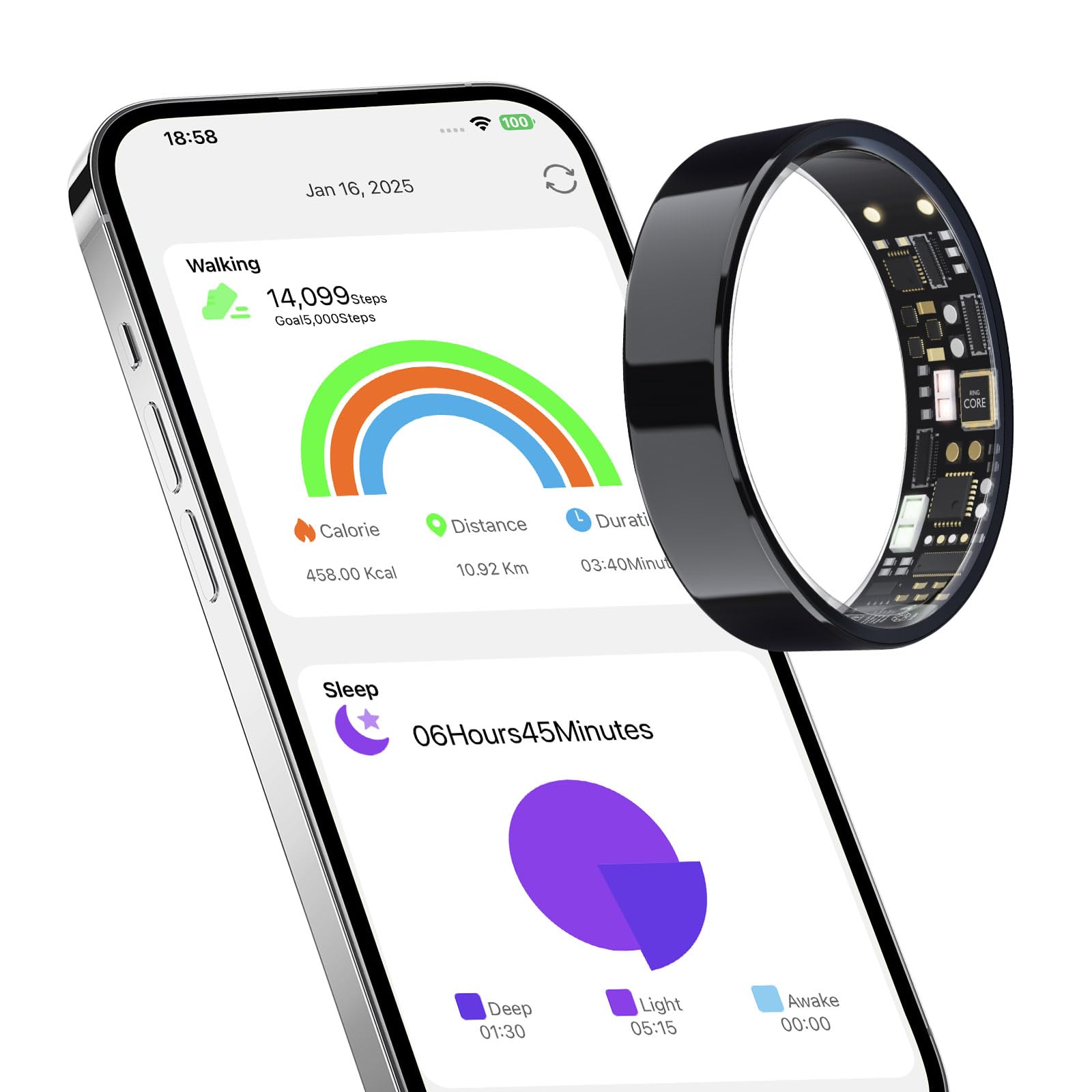 Smart Ring Sleep & Fitness Tracking Wearable for Women/Men
Smart Ring Sleep & Fitness Tracking Wearable for Women/Men Ul