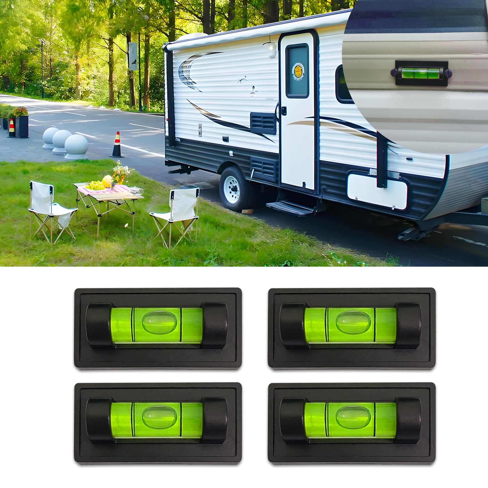4PCS RV Level Bubble Spirit Level Tool for RV Camper and Motorhome
| Magnetic RV Level Indicators with Bubble Spirit Le